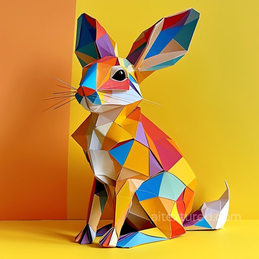 Animal - Seamless 3D PBR Texture Featuring Colorful Bandicoot Origami Geometric Pattern texture preview