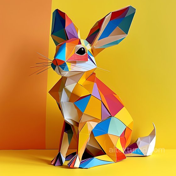 Featuring Colorful Bandicoot Origami Geometric Pattern Animal texture preview