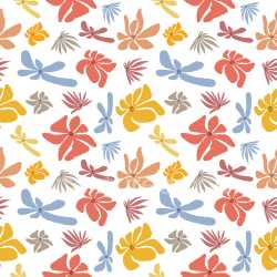Pattern Bundle - Seamless 3D Pattern PBR Texture with Bright Hand-Drawn Floral Motifs texture preview