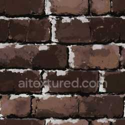 seamless Seamless 3D PBR Texture of Cracked Old Brown Brick Wall with Worn Mortar texture 8k free download PBR
