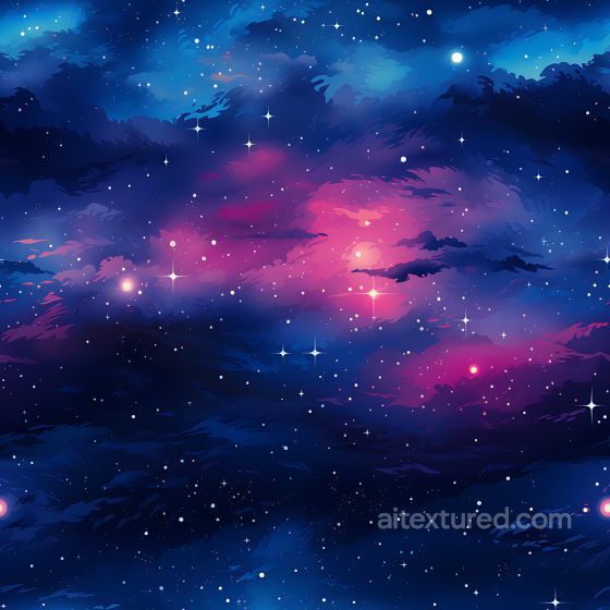 Space PBR Texture Featuring Vibrant Cosmic Nebula and Starfield Glow Star, space, planets texture preview
