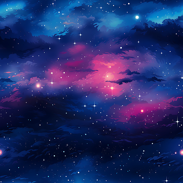 Space Featuring Vibrant Cosmic Nebula and Starfield Glow seamless PBR texture preview