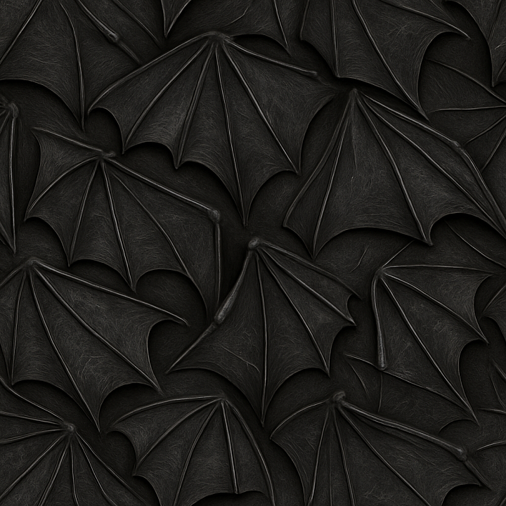 Halloween Black Bat Wing Surface seamless PBR texture preview