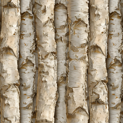 Seamless 3D Birch Bark Wood PBR Texture with Peeling, Natural Detail