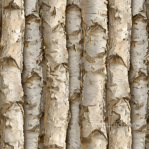 Birch Bark Wood PBR Texture with Peeling, Natural Detail seamless Wood PBR texture