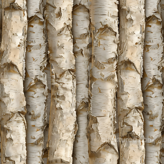 Birch Bark Wood PBR Texture with Peeling, Natural Detail Wood texture preview