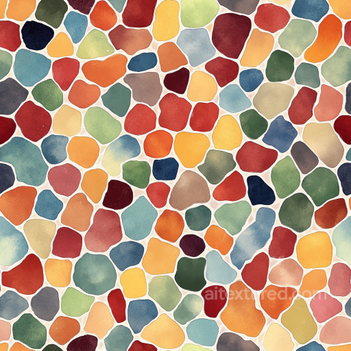 Mosaic PBR Texture with Multicolored Irregular Stone Tiles and Soft Matte Finish seamless Mosaic PBR texture