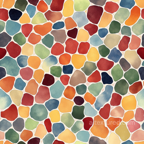 Mosaic PBR Texture with Multicolored Irregular Stone Tiles and Soft Matte Finish Mosaic texture preview