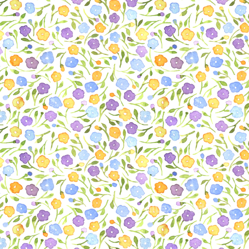 Watercolor Wild Flower Pattern Texture in Pastel Shades seamless Wild Flower  PBR texture