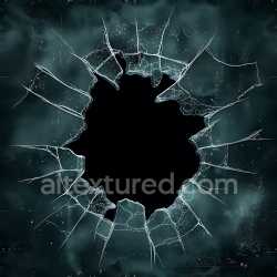 seamless Seamless 3D Shattered Glass PBR Texture Featuring Jagged Cracks and Central Hole texture 8k free download PBR