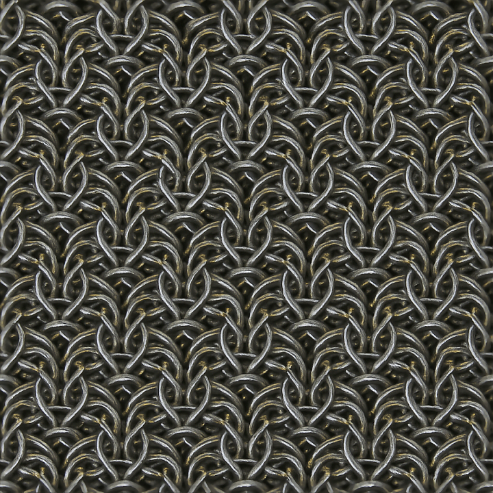 Chainmail With Japanese 12 in 2 Weave And Gunmetal Gray seamless PBR texture preview