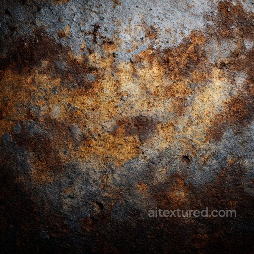 Rusted Metal PBR Texture Featuring Rust Patches and Cracks texture preview