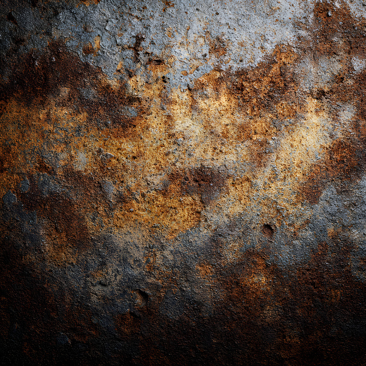 Rusted Metal Featuring Rust Patches and Cracks seamless PBR texture preview