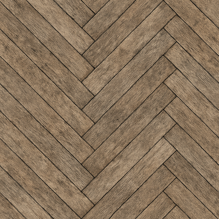 Weathered Herringbone Parquet seamless PBR texture preview