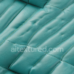 seamless Seamless 3D PBR Turquoise Quilted Leather Texture with Padded Stitching and Fine Grain texture 8k free download PBR