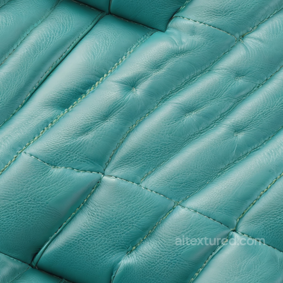 Turquoise Quilted Leather Texture with Padded Stitching and Fine Grain Leather texture preview
