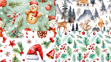 Christmas Watercolor category preview