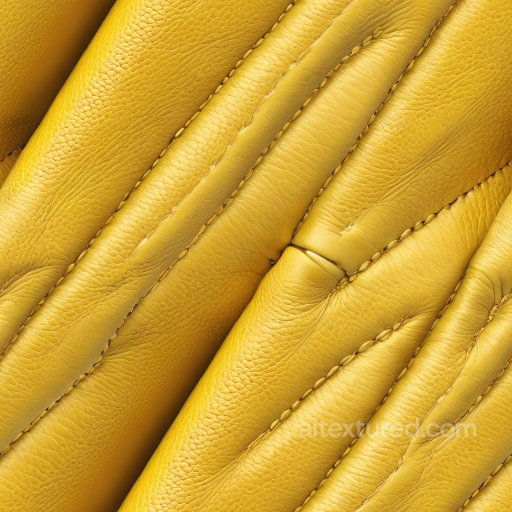 Yellow Pebbled Leather PBR Texture with Detailed Stitching and Soft Wrinkles seamless Leather PBR texture