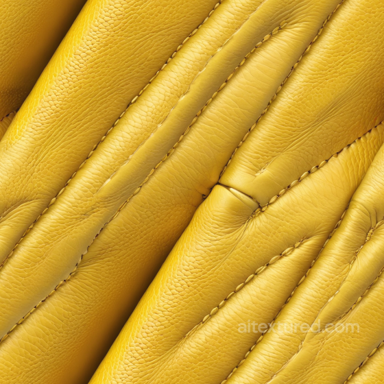 Yellow Pebbled Leather PBR Texture with Detailed Stitching and Soft Wrinkles Leather texture preview