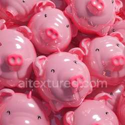 seamless Seamless 3D Inflated PBR Texture of Glossy Pink Vinyl Piggy Balloons texture 8k free download PBR