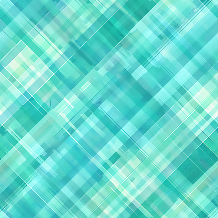 Turquoise and Aqua Plaid with Soft Gradient Overlay seamless PBR texture preview
