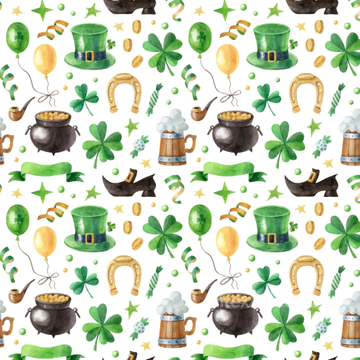 St Patrick Digital Paper Bundle Texture of Watercolor St Patrick Digital Paper with Festi… seamless St patrick digital paper bundle PBR texture