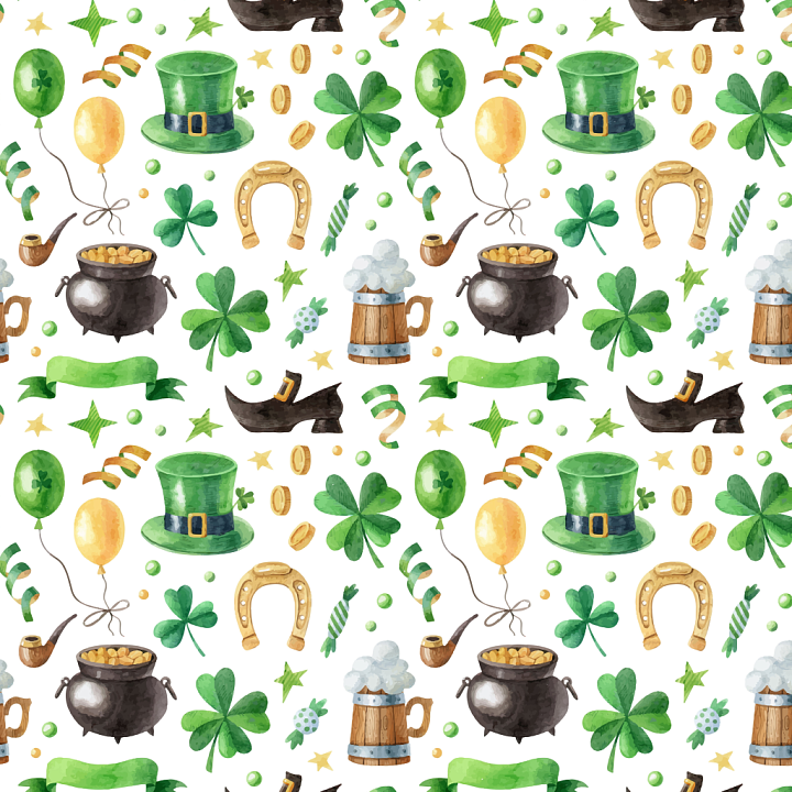 St Patrick Digital Paper Bundle of Watercolor St Patrick Digital Paper… seamless PBR texture preview