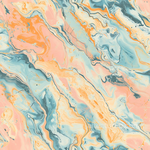 Creamsicle Marble PBR Texture with Pastel Orange and Blue Veins seamless Marble PBR texture