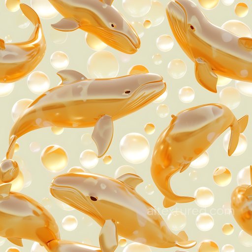 Inflated Amber Whale Pattern PBR Texture with Glossy Finish seamless Inflated PBR texture