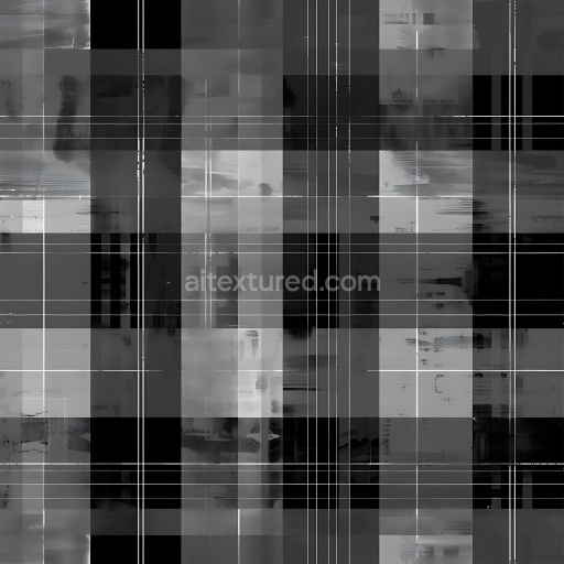 Seamless 3D Plaid Patterned Metal PBR Texture in Grayscale Tones