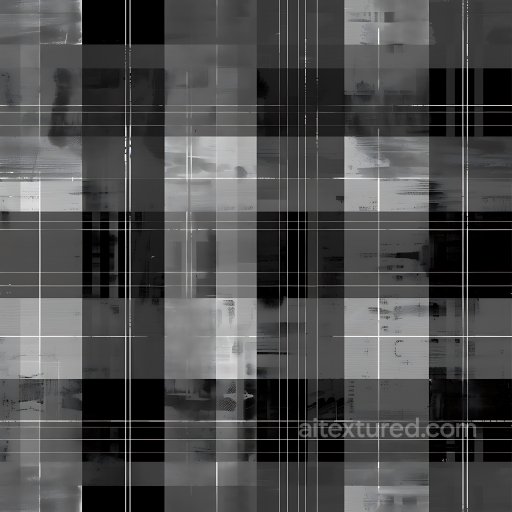 Seamless 3D Plaid Patterned Metal PBR Texture in Grayscale Tones texture preview