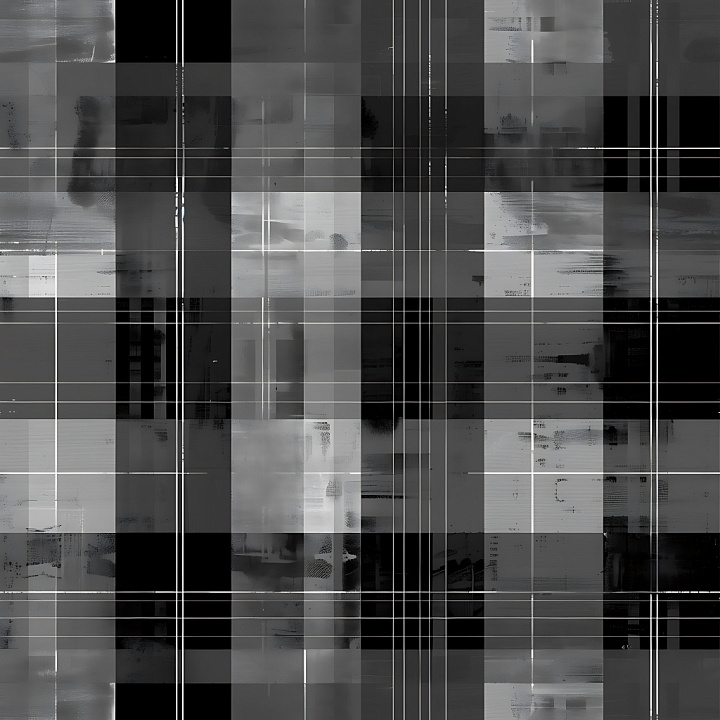 Plaid Patterned Metal in Grayscale Tones seamless PBR texture preview