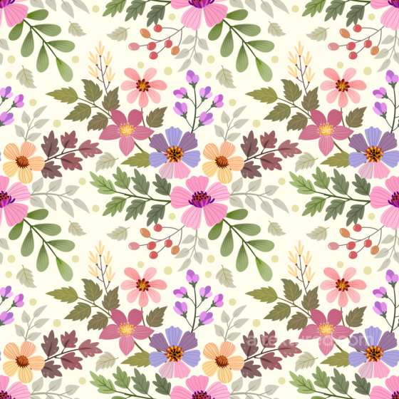 Floral Pattern Texture in Soft Pastels with Leafy Motifs Floral texture preview