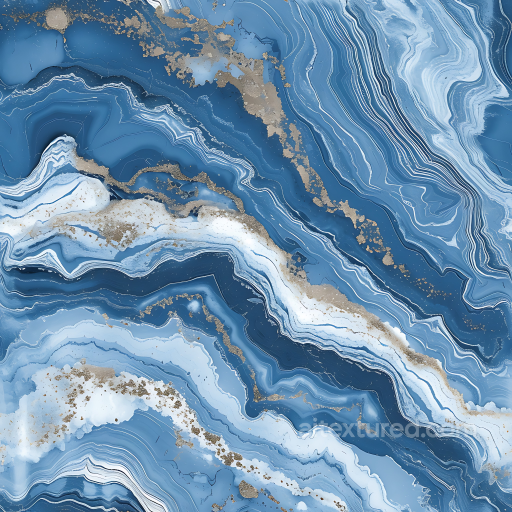 Blue Celeste Marble PBR Texture with Gold Veining and Layered Waves seamless Marble PBR texture