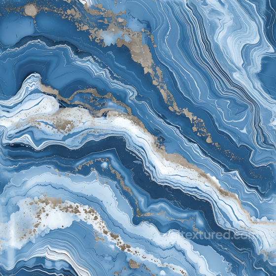 Blue Celeste Marble PBR Texture with Gold Veining and Layered Waves Marble texture preview