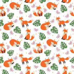 Pattern Bundle - Seamless 3D Pattern PBR Texture with Playful Foxes and Monstera Leaves texture preview