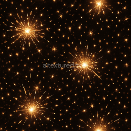 Seamless 3d texture pbr 8k glowing fireworks sparks and celebration candles for new year sparkle