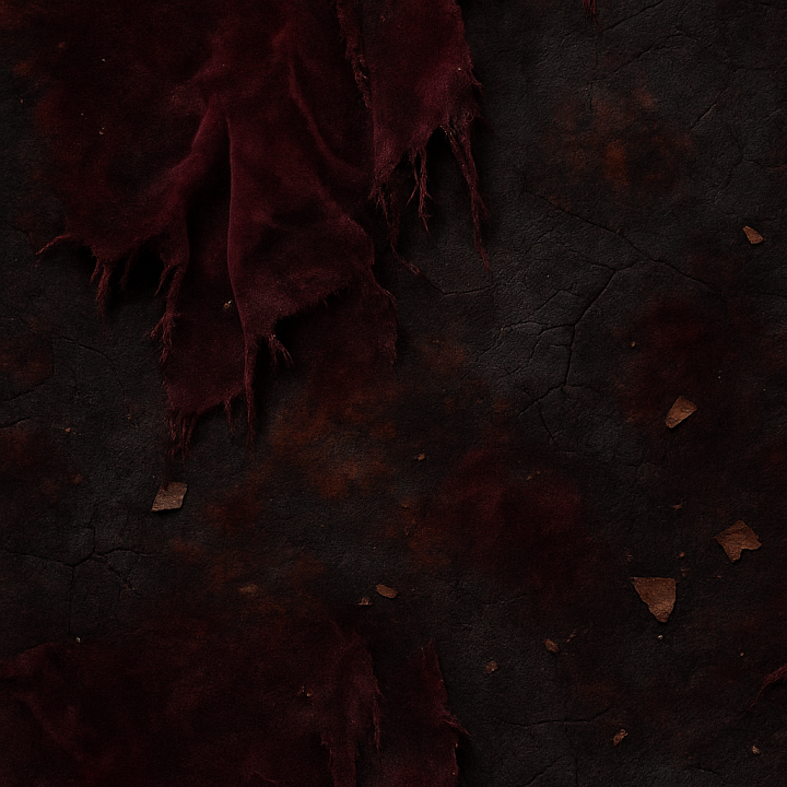 Dark Velvet Fabric With Blood Red Stains For Halloween Decor seamless PBR texture preview