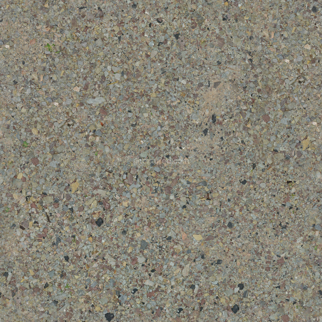 Seamless gravel texture with various stone sizes and colors