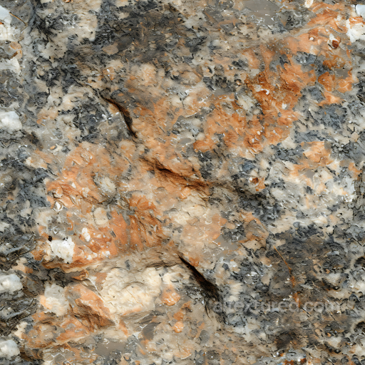 Granite Rock PBR Texture with Orange and Gray Natural Patterns seamless Stone PBR texture