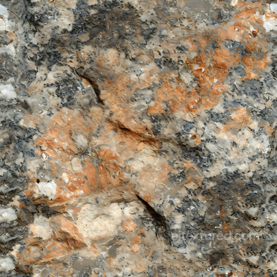 Granite Rock PBR Texture with Orange and Gray Natural Patterns Stone texture preview