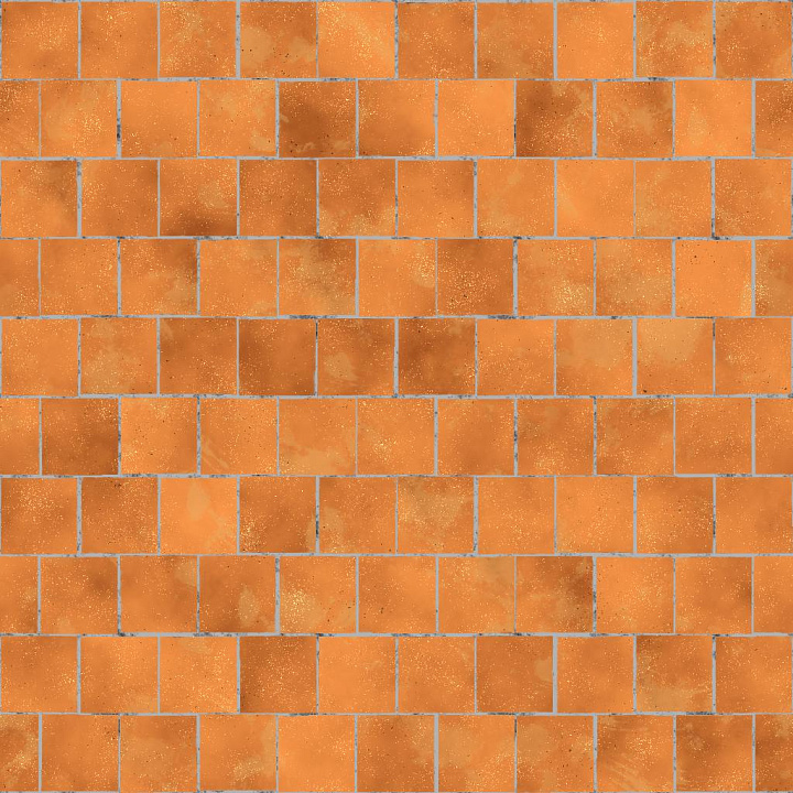 Shiny Orange Terracotta Tiles seamless PBR texture preview