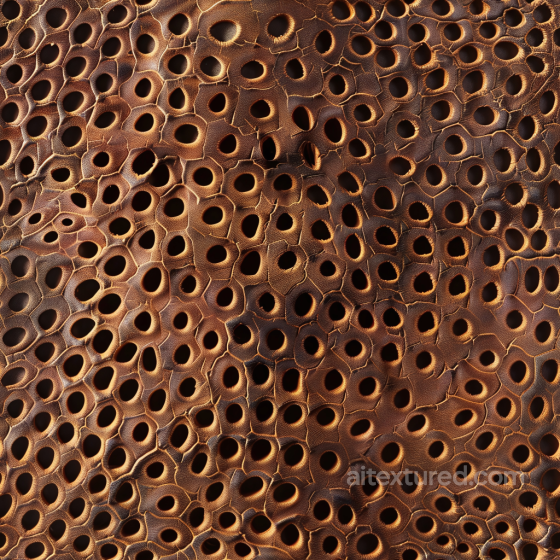 Distressed Perforated Brown Leather Texture with Cracked Detailing Leather texture preview