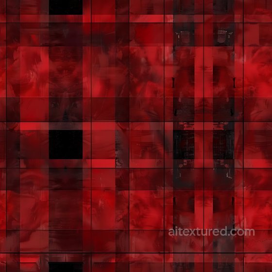 Painted Metal Panels PBR Texture with Red and Black Abstract Plaid Pattern Plaid texture preview