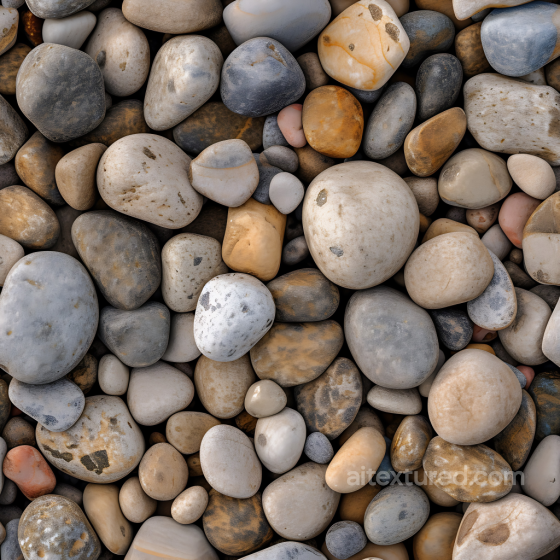 Stone Texture of Smooth Multicolor River Pebble Ground Stone texture preview