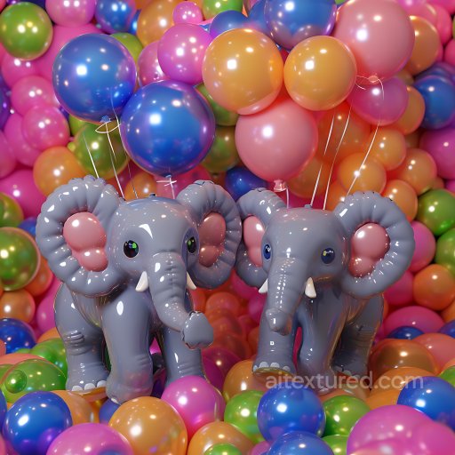 Inflated Glossy Balloon Surface PBR Texture in Vibrant Colors seamless Inflated PBR texture