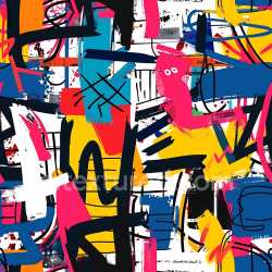 seamless Seamless 3D PBR Graffiti Texture Featuring Colorful Abstract Spray Paint Art texture 8k free download PBR