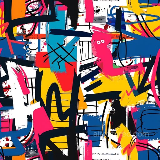 Seamless 3D PBR Graffiti Texture Featuring Colorful Abstract Spray Paint Art texture preview