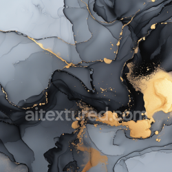 seamless Seamless 3D Alcohol Ink PBR Texture with Elegant Black Shades and Gold Veining texture 8k free download PBR