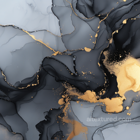 Alcohol Ink PBR Texture with Elegant Black Shades and Gold Veining Alcohol ink texture preview